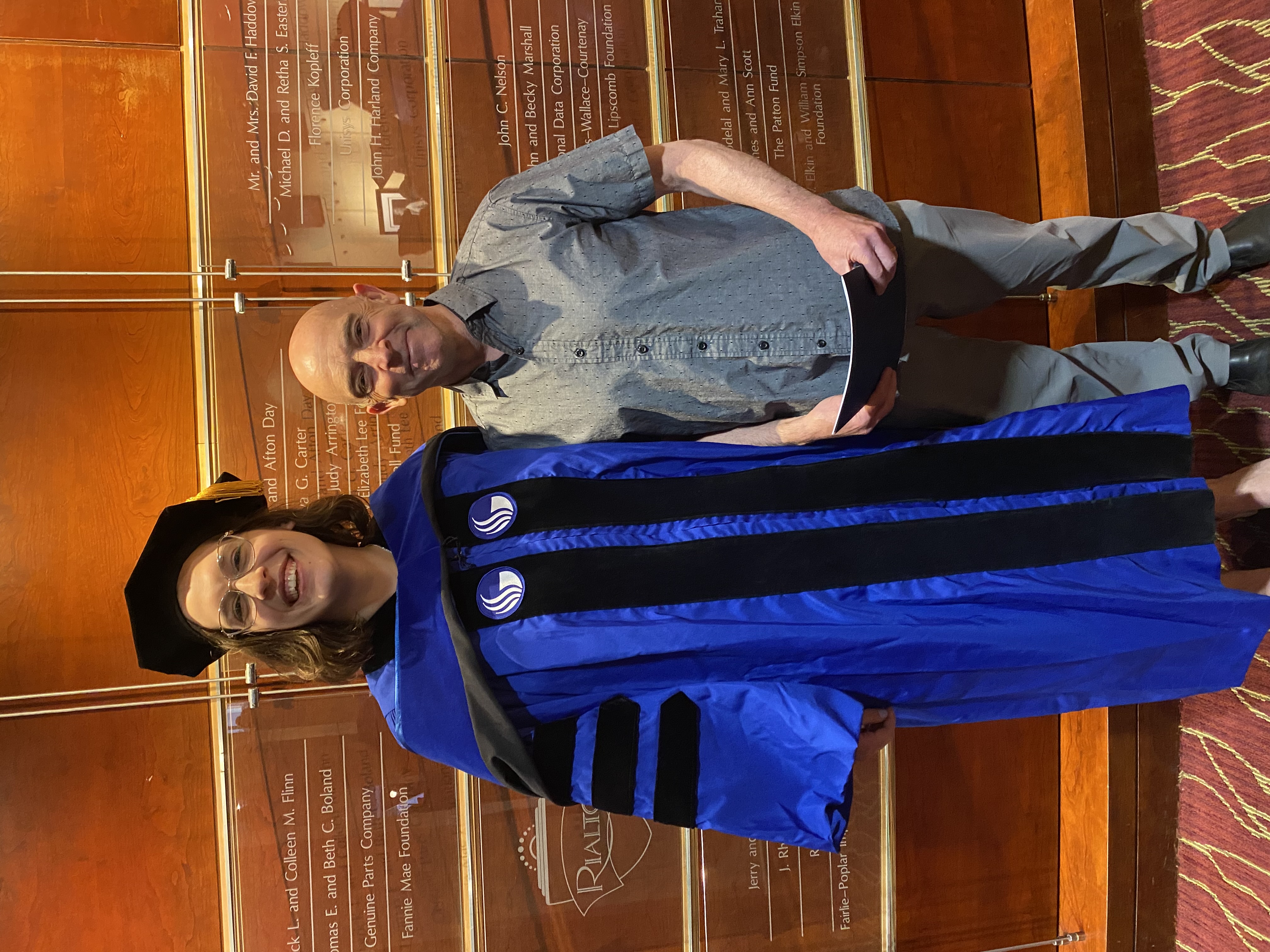 Fallon Konow with Prof. Jefferies at her GSU PhD graduation