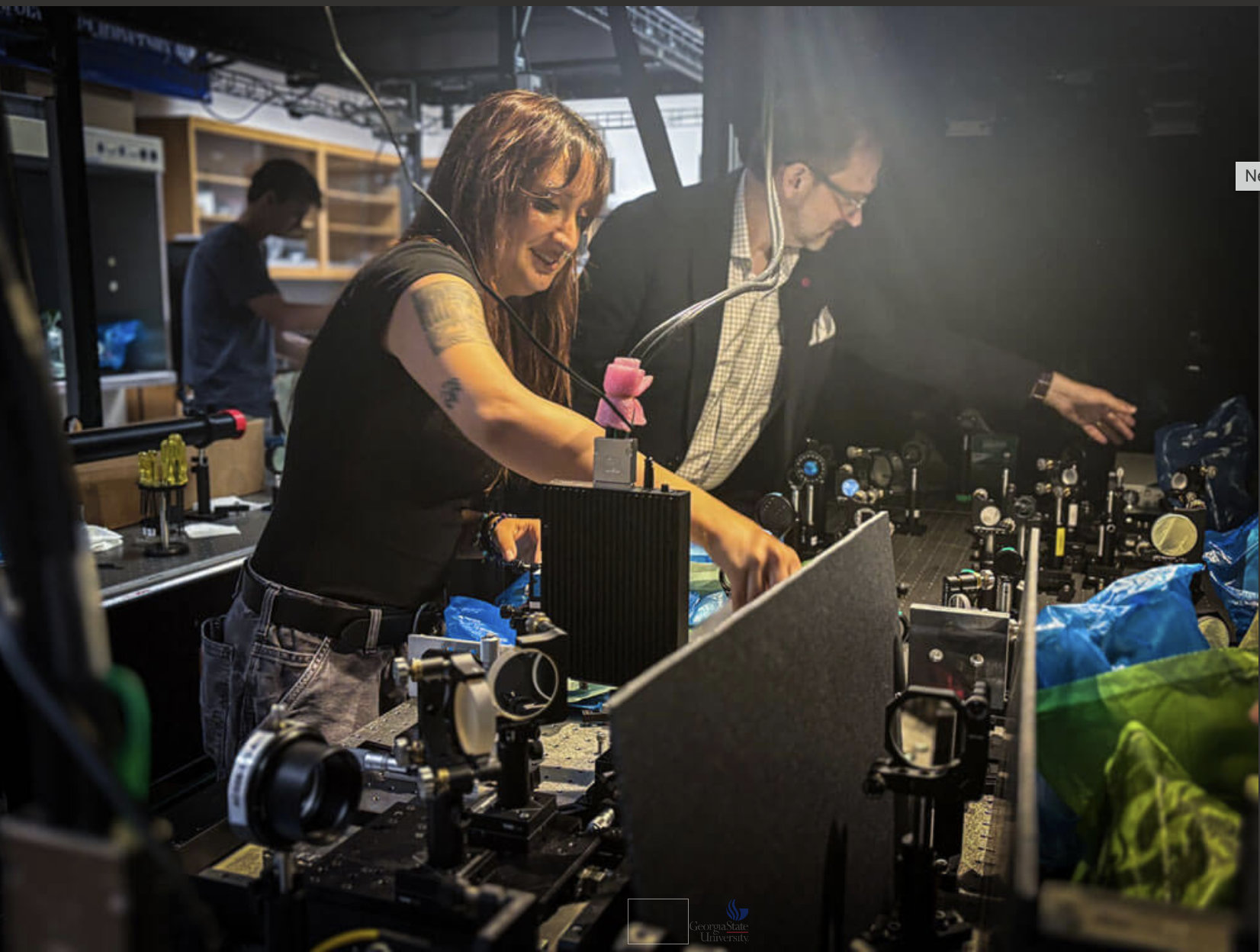 Lexi and Fabien working in the lab